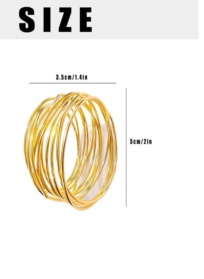 FORESRUM Gold Napkin Rings - 6 PCS Metal Napkin Rings(Twisted Wire) Napkin Holders Buckles for Family Dinner, Wedding, Party,Table Decorations - Image 2
